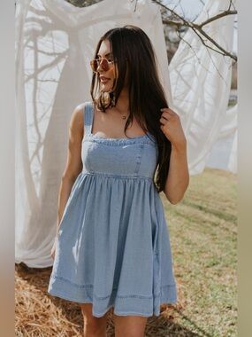 PROMESA Chambray Sleeveless Mini Dress Size MEDIUM
